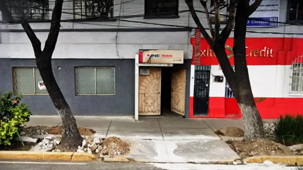 Exterior del módulo INE Álamos, Benito Juárez